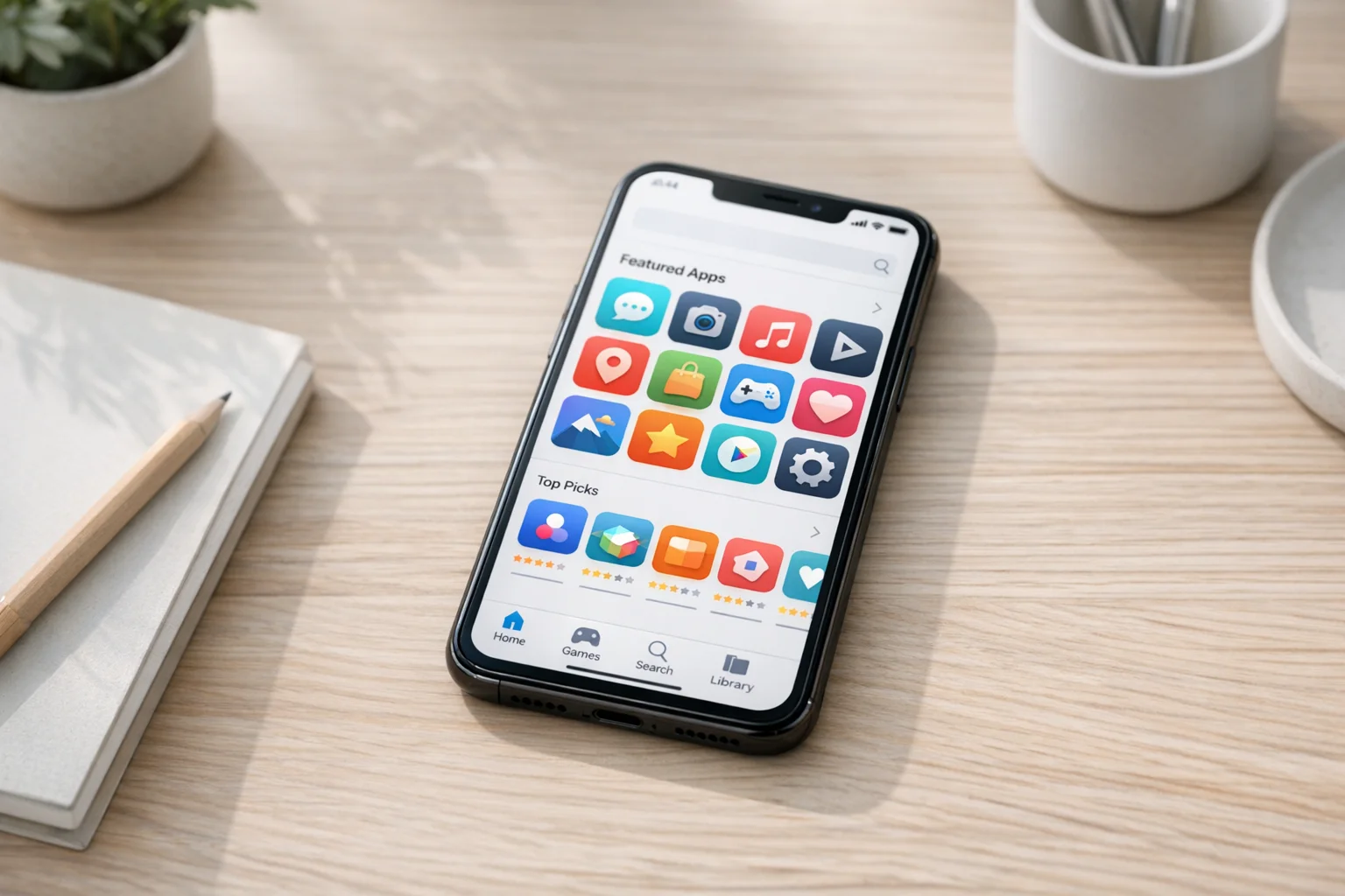 iPhone con App Store aperto su schermo